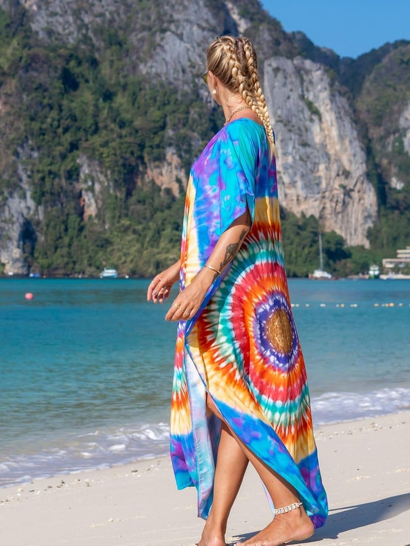 IMAGEKOPE Kaftan Dresses for Women Plus Size Bathing Suit Cover up Caftan Maxi Beach Dresses - Image 3